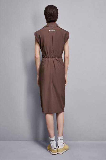 Cotton wrap dress, Brown, Patrizia Pepe