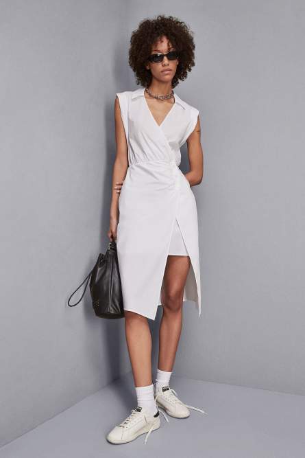 Cotton wrap dress, White, Patrizia Pepe