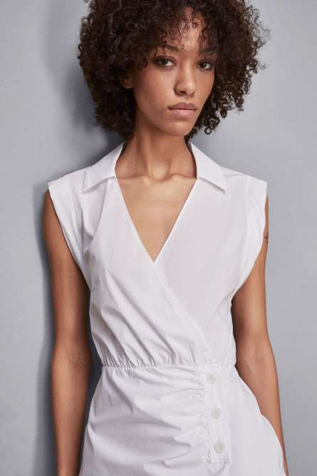 Cotton wrap dress, White, Patrizia Pepe
