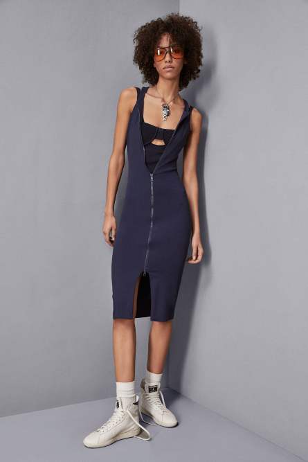 Essential jersey dress with zipper, Blue, Patrizia Pepe
