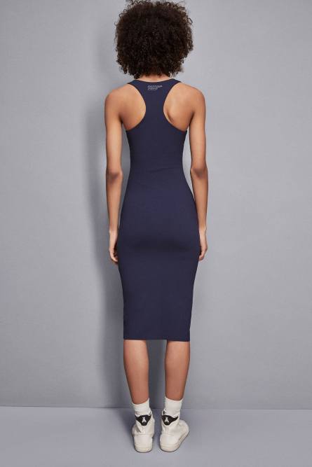 Essential jersey dress with zipper, Blue, Patrizia Pepe