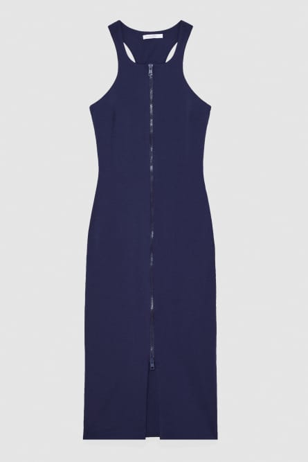 Essential jersey dress with zipper, Blue, Patrizia Pepe