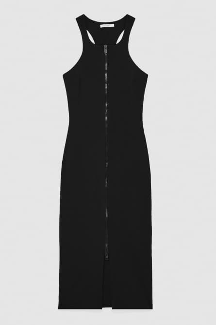 Essential jersey dress with zipper, Black, Patrizia Pepe