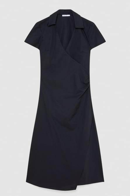 Cotton crossover dress, Blue, Patrizia Pepe