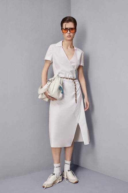 Cotton crossover dress, White, Patrizia Pepe