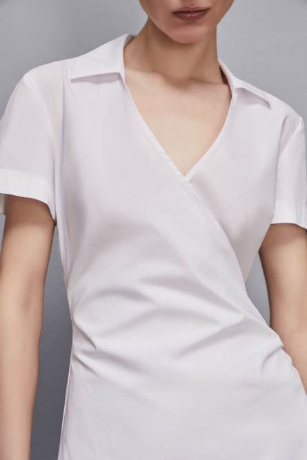 Cotton crossover dress, White, Patrizia Pepe