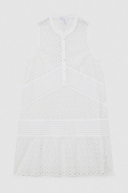 Robe mini en sangallo, Blanc, Patrizia Pepe