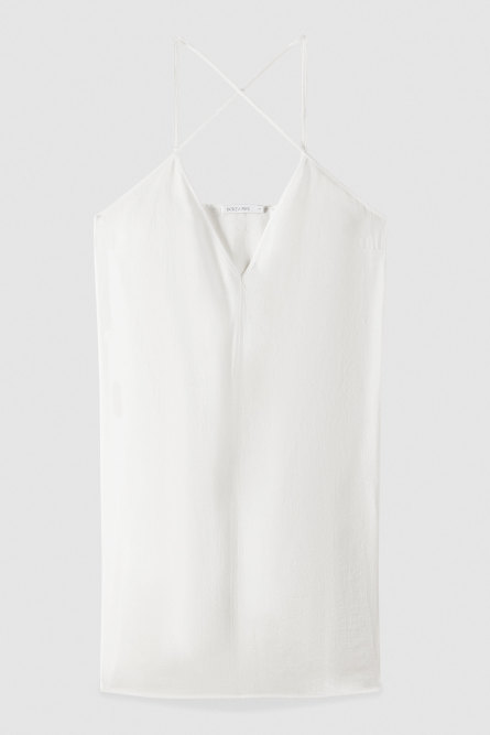 Robe mini en sangallo, Blanc, Patrizia Pepe
