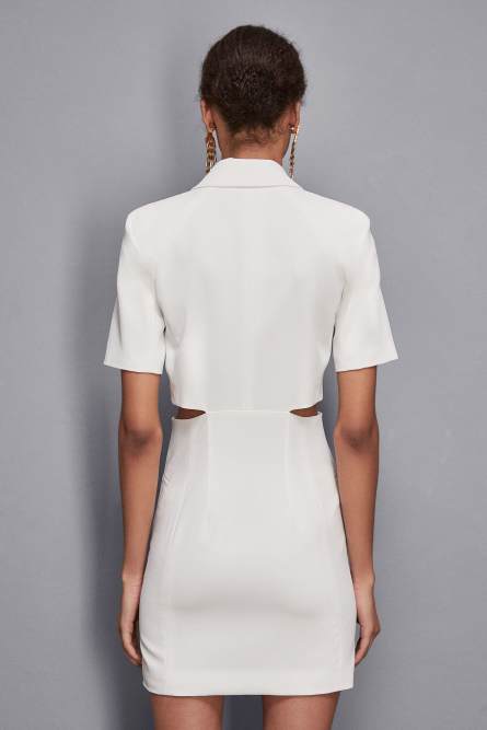 Vestido chaqueta de crepé, Blanco