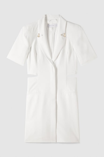 Vestido chaqueta de crepé, Blanco