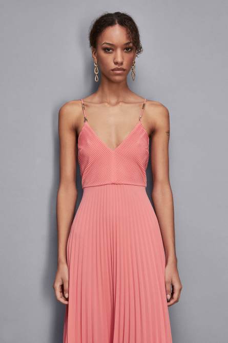 Essential georgette fitted dress, Pink, Patrizia Pepe