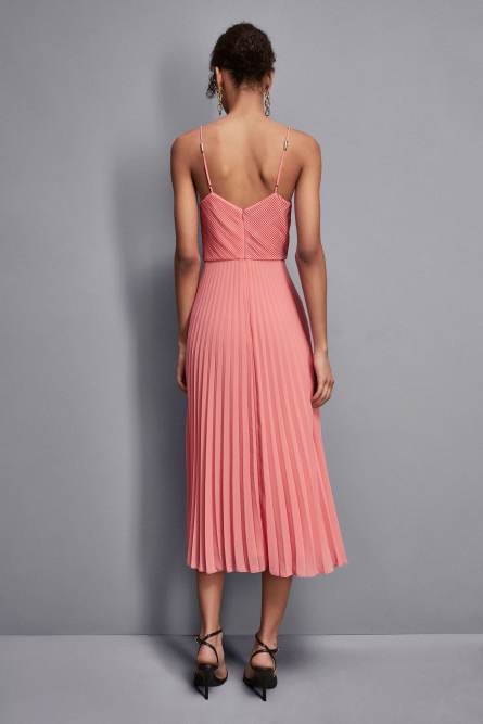 Essential georgette fitted dress, Pink, Patrizia Pepe