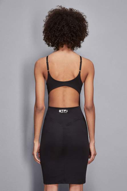Skinny dress in soft jersey, Black, Patrizia Pepe