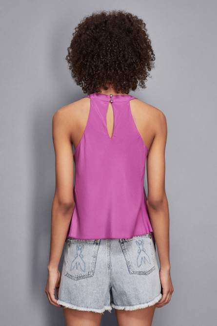 Essential asymmetric top in viscose, Purple, Patrizia Pepe