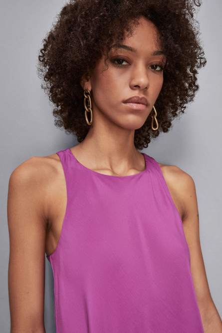 Essential asymmetric top in viscose, Purple, Patrizia Pepe