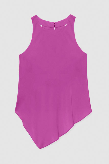 Essential asymmetric top in viscose, Purple, Patrizia Pepe