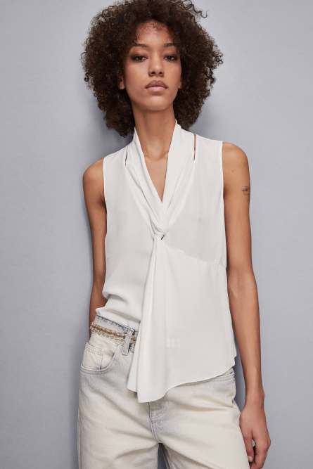 Soft Essential viscose tunic, White, Patrizia Pepe