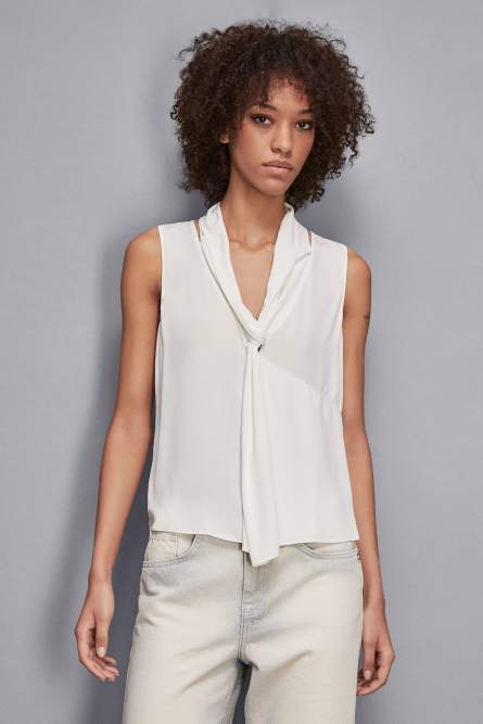 Soft Essential viscose tunic, White, Patrizia Pepe