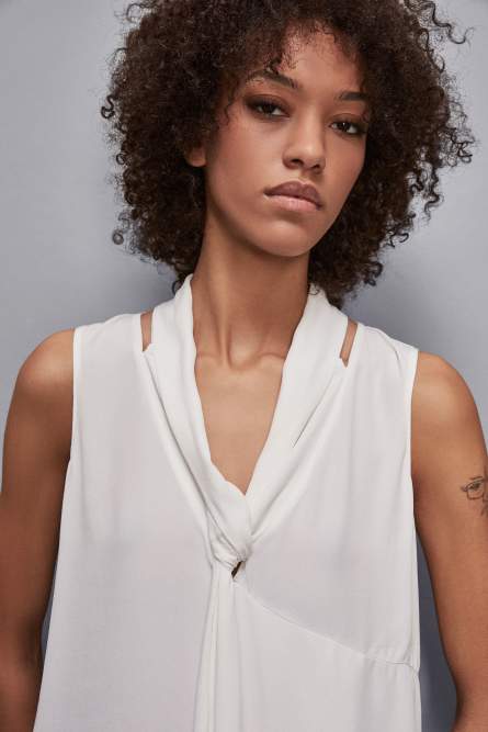 Soft Essential viscose tunic, White, Patrizia Pepe