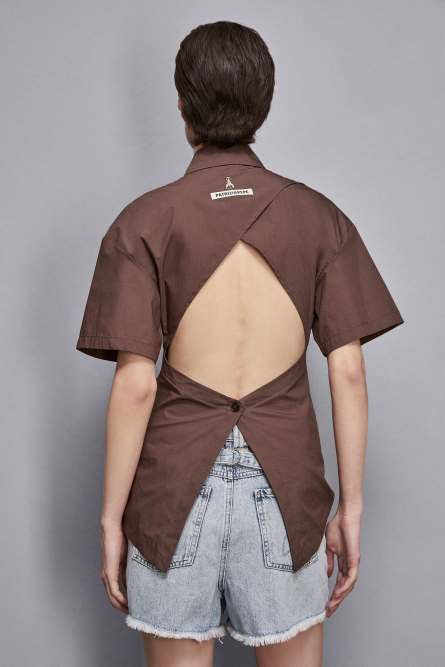 Polo en mélange de coton, Marron, Patrizia Pepe