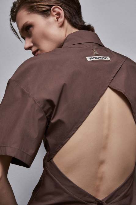 Polo en mélange de coton, Marron, Patrizia Pepe
