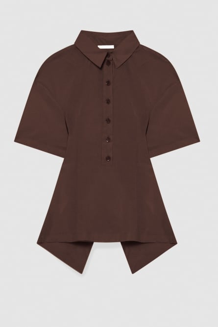 Polo en mélange de coton, Marron, Patrizia Pepe