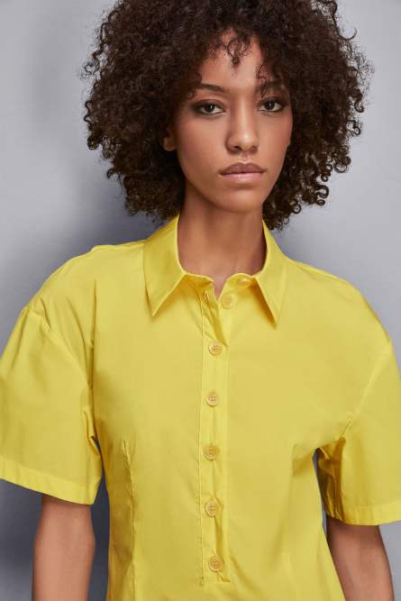 Polo en mélange de coton, Jaune, Patrizia Pepe