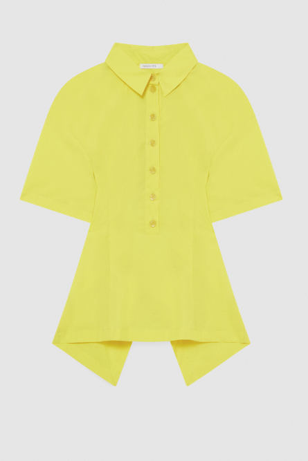 Polo en mélange de coton, Jaune, Patrizia Pepe