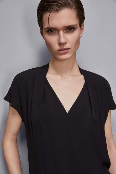 Essential viscose tunic, Black, Patrizia Pepe