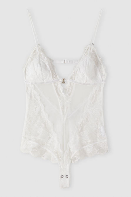 Lace bodysuit, White, Patrizia Pepe