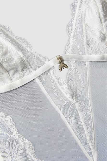 Lace bodysuit, White, Patrizia Pepe