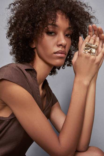 Anello in zama e ottone, Oro, Patrizia Pepe