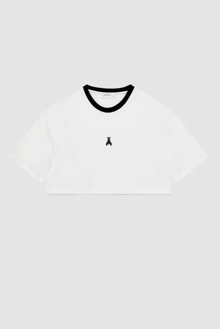 Cropped cotton t-shirt, White, Patrizia Pepe