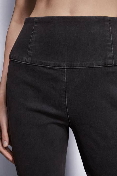 High-waisted jeggings, Black, Denim
