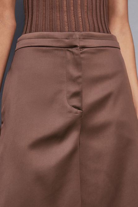 Satin low-waisted Bermuda shorts, Brown, Patrizia Pepe