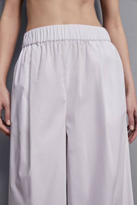 High-waisted palazzo pants in cotton, White, Patrizia Pepe
