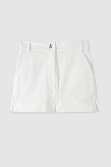 High-waisted cotton Bermuda shorts, White, Patrizia Pepe