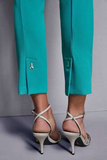 Low-waisted cigarette pants, Green, Patrizia Pepe