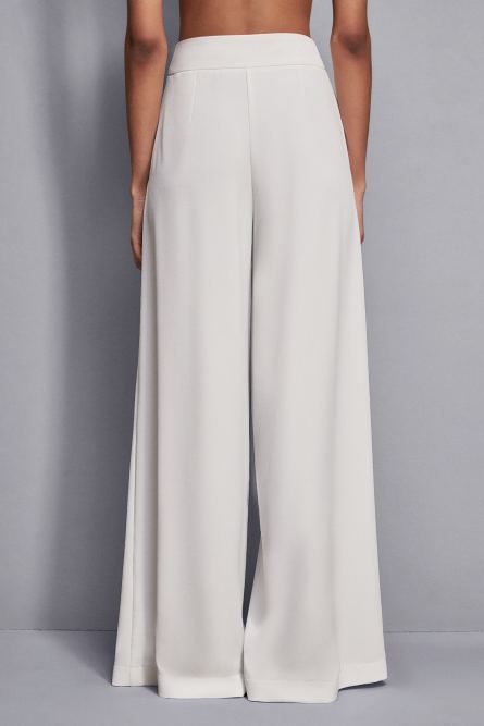 Palazzo pants with pleats, White, Patrizia Pepe