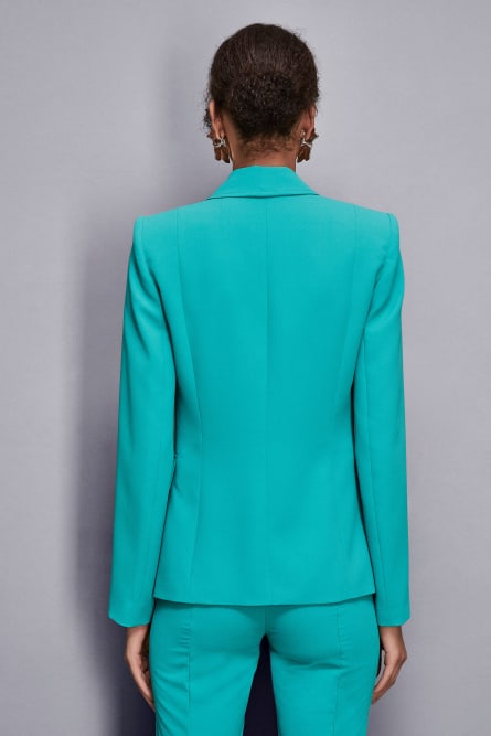 Fitted crêpe sablé blazer, Green, Patrizia Pepe