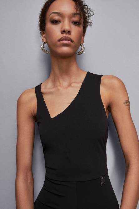 Mono entallado de jersey Essential, Negro