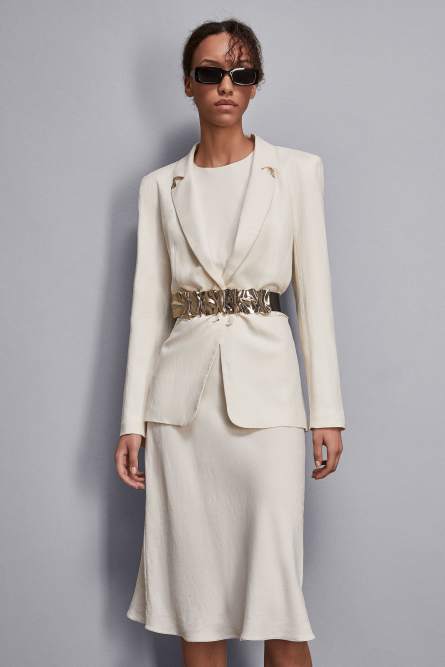 High-waisted smooth leather belt, Black, Patrizia Pepe
