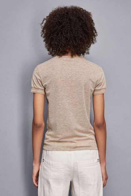 Essential knit T-shirt, Beige, Patrizia Pepe