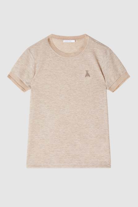 Essential knit T-shirt, Beige, Patrizia Pepe