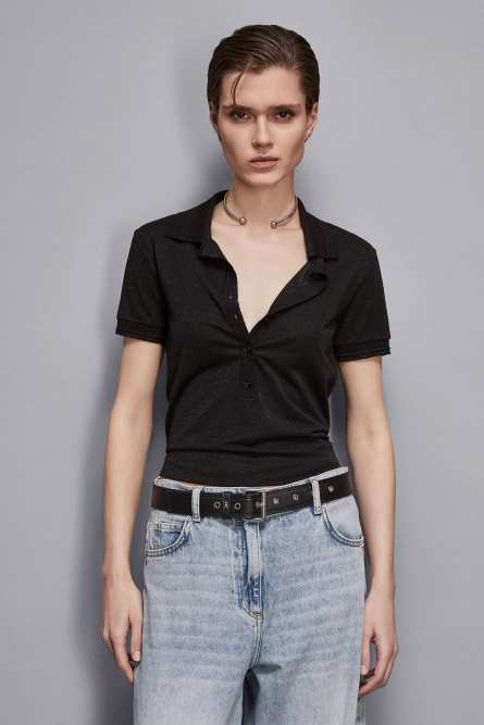 Essential knit T-shirt, Black, Patrizia Pepe