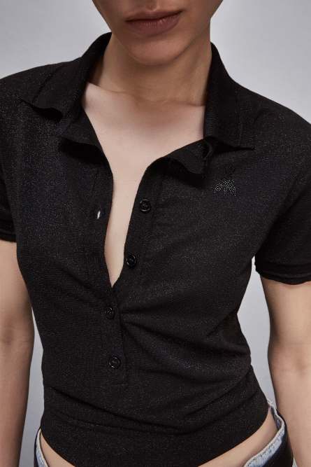 Essential knit T-shirt, Black, Patrizia Pepe