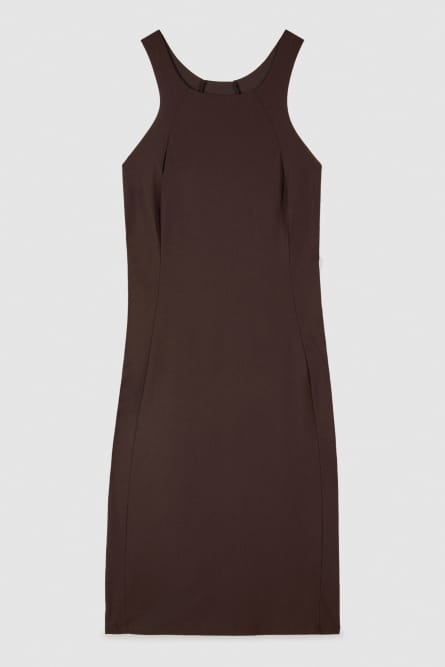 Stretch sheath dress, Brown, Patrizia Pepe
