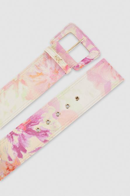 Cintura a vita alta con stampa fiori, Multicolor, Patrizia Pepe