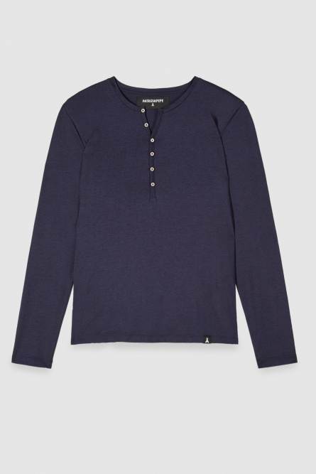 Long sleeve jersey with buttons, Blue, Patrizia Pepe
