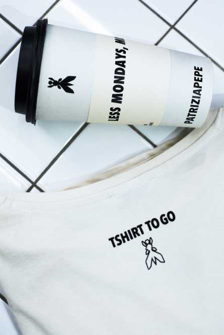 T-Shirt &quot;TO-GO&quot;, White, Patrizia Pepe